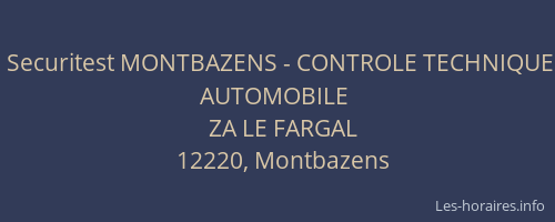 Securitest MONTBAZENS - CONTROLE TECHNIQUE AUTOMOBILE