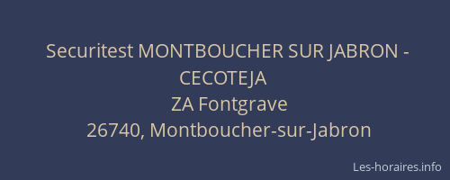 Securitest MONTBOUCHER SUR JABRON - CECOTEJA