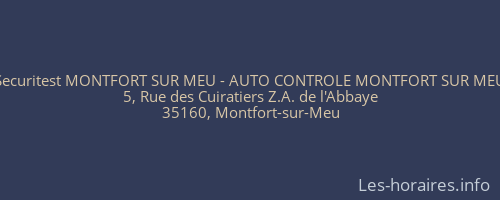 Securitest MONTFORT SUR MEU - AUTO CONTROLE MONTFORT SUR MEU