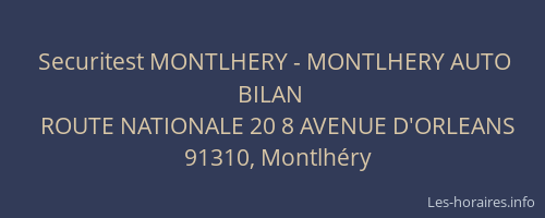 Securitest MONTLHERY - MONTLHERY AUTO BILAN