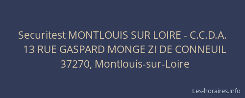 Securitest MONTLOUIS SUR LOIRE - C.C.D.A.