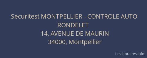 Securitest MONTPELLIER - CONTROLE AUTO RONDELET