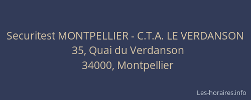 Securitest MONTPELLIER - C.T.A. LE VERDANSON