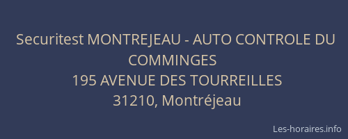 Securitest MONTREJEAU - AUTO CONTROLE DU COMMINGES