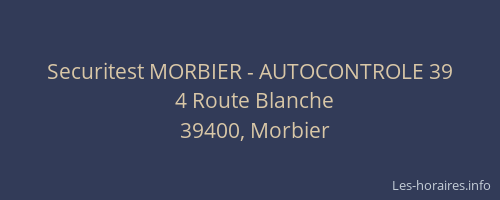 Securitest MORBIER - AUTOCONTROLE 39