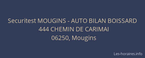 Securitest MOUGINS - AUTO BILAN BOISSARD