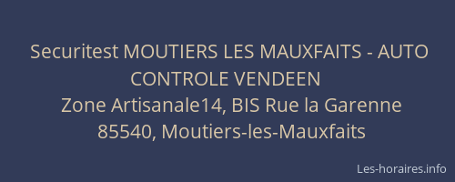 Securitest MOUTIERS LES MAUXFAITS - AUTO CONTROLE VENDEEN
