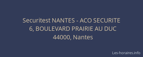 Securitest NANTES - ACO SECURITE