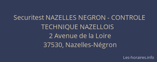 Securitest NAZELLES NEGRON - CONTROLE TECHNIQUE NAZELLOIS