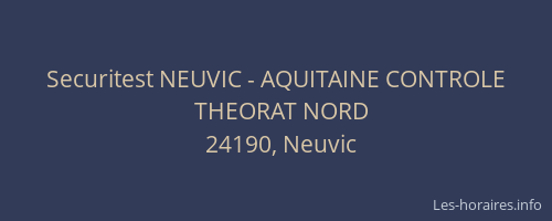 Securitest NEUVIC - AQUITAINE CONTROLE
