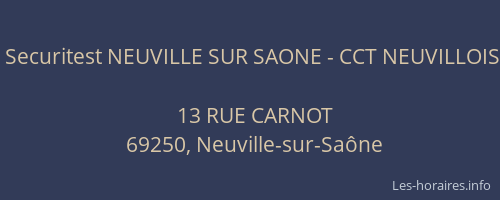 Securitest NEUVILLE SUR SAONE - CCT NEUVILLOIS