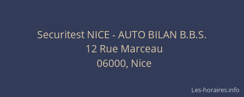 Securitest NICE - AUTO BILAN B.B.S.