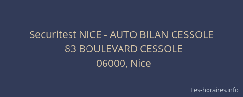 Securitest NICE - AUTO BILAN CESSOLE