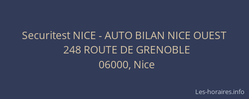 Securitest NICE - AUTO BILAN NICE OUEST