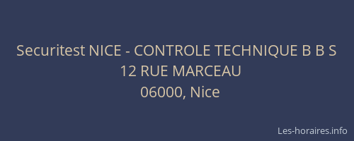 Securitest NICE - CONTROLE TECHNIQUE B B S
