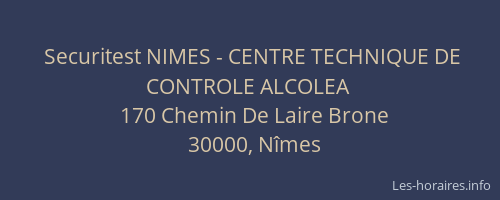 Securitest NIMES - CENTRE TECHNIQUE DE CONTROLE ALCOLEA