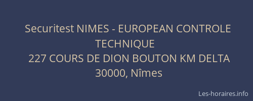 Securitest NIMES - EUROPEAN CONTROLE TECHNIQUE