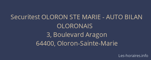 Securitest OLORON STE MARIE - AUTO BILAN OLORONAIS