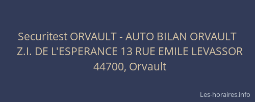 Securitest ORVAULT - AUTO BILAN ORVAULT