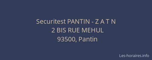 Securitest PANTIN - Z A T N
