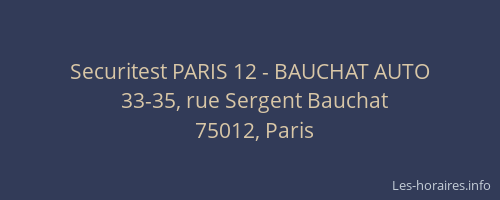 Securitest PARIS 12 - BAUCHAT AUTO