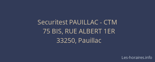 Securitest PAUILLAC - CTM