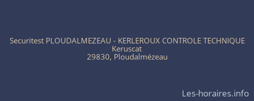 Securitest PLOUDALMEZEAU - KERLEROUX CONTROLE TECHNIQUE