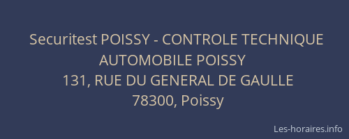 Securitest POISSY - CONTROLE TECHNIQUE AUTOMOBILE POISSY