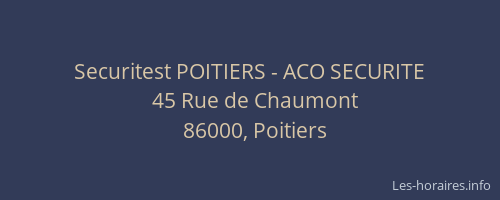 Securitest POITIERS - ACO SECURITE