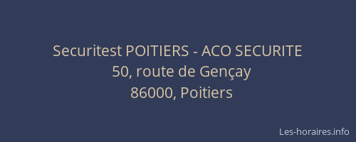 Securitest POITIERS - ACO SECURITE