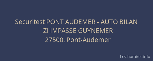 Securitest PONT AUDEMER - AUTO BILAN