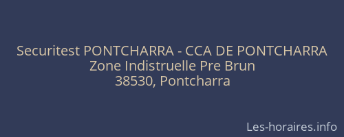 Securitest PONTCHARRA - CCA DE PONTCHARRA