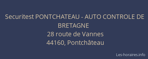 Securitest PONTCHATEAU - AUTO CONTROLE DE BRETAGNE