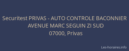 Securitest PRIVAS - AUTO CONTROLE BACONNIER
