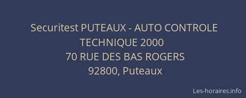 Securitest PUTEAUX - AUTO CONTROLE TECHNIQUE 2000