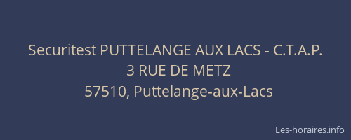 Securitest PUTTELANGE AUX LACS - C.T.A.P.