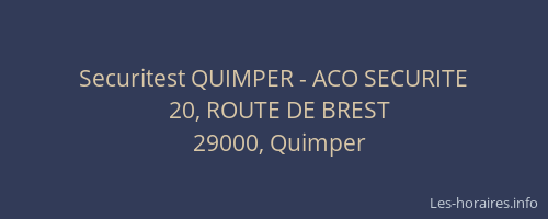 Securitest QUIMPER - ACO SECURITE