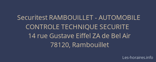 Securitest RAMBOUILLET - AUTOMOBILE CONTROLE TECHNIQUE SECURITE