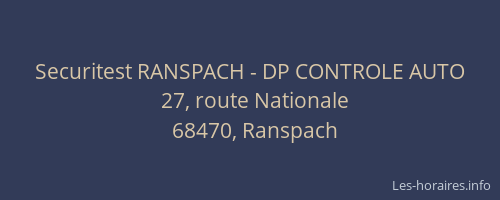 Securitest RANSPACH - DP CONTROLE AUTO