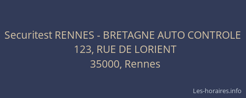 Securitest RENNES - BRETAGNE AUTO CONTROLE