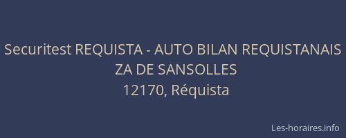 Securitest REQUISTA - AUTO BILAN REQUISTANAIS