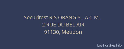 Securitest RIS ORANGIS - A.C.M.