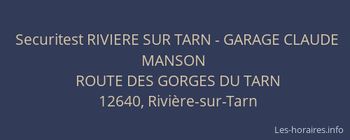 Securitest RIVIERE SUR TARN - GARAGE CLAUDE MANSON