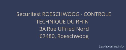 Securitest ROESCHWOOG - CONTROLE TECHNIQUE DU RHIN