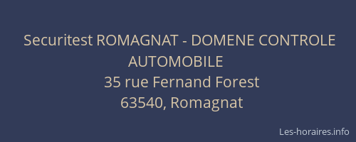 Securitest ROMAGNAT - DOMENE CONTROLE AUTOMOBILE