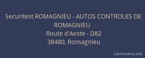 Securitest ROMAGNIEU - AUTOS CONTROLES DE ROMAGNIEU