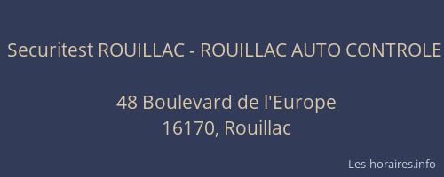 Securitest ROUILLAC - ROUILLAC AUTO CONTROLE