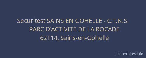 Securitest SAINS EN GOHELLE - C.T.N.S.