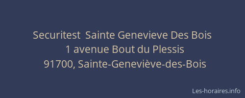 Securitest  Sainte Genevieve Des Bois