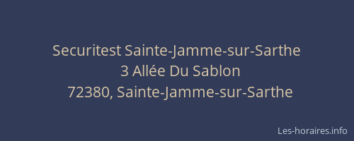 Securitest Sainte-Jamme-sur-Sarthe
